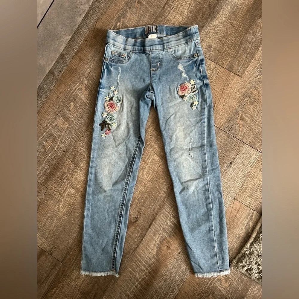 🌸 $10 SALE 🌸 Justice Girls Jeans Size 7 - Picture 1 of 7